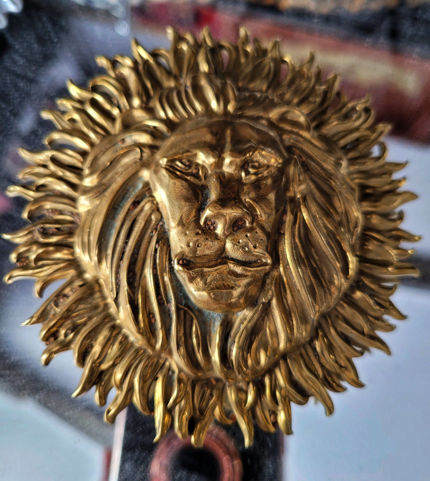 Goldkult Gürtelschnalle - The Lion - Edelmessing Poliert