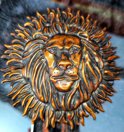 Goldkult Gürtelschnalle - The Lion - Rotgold Poliert