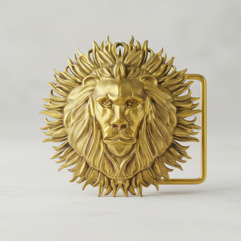 Goldkult Gürtelschnalle - The Lion - Gelbgold Poliert - Goldkult-Shop