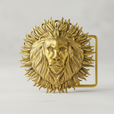Goldkult Gürtelschnalle - The Lion - Gelbgold Poliert - Goldkult-Shop