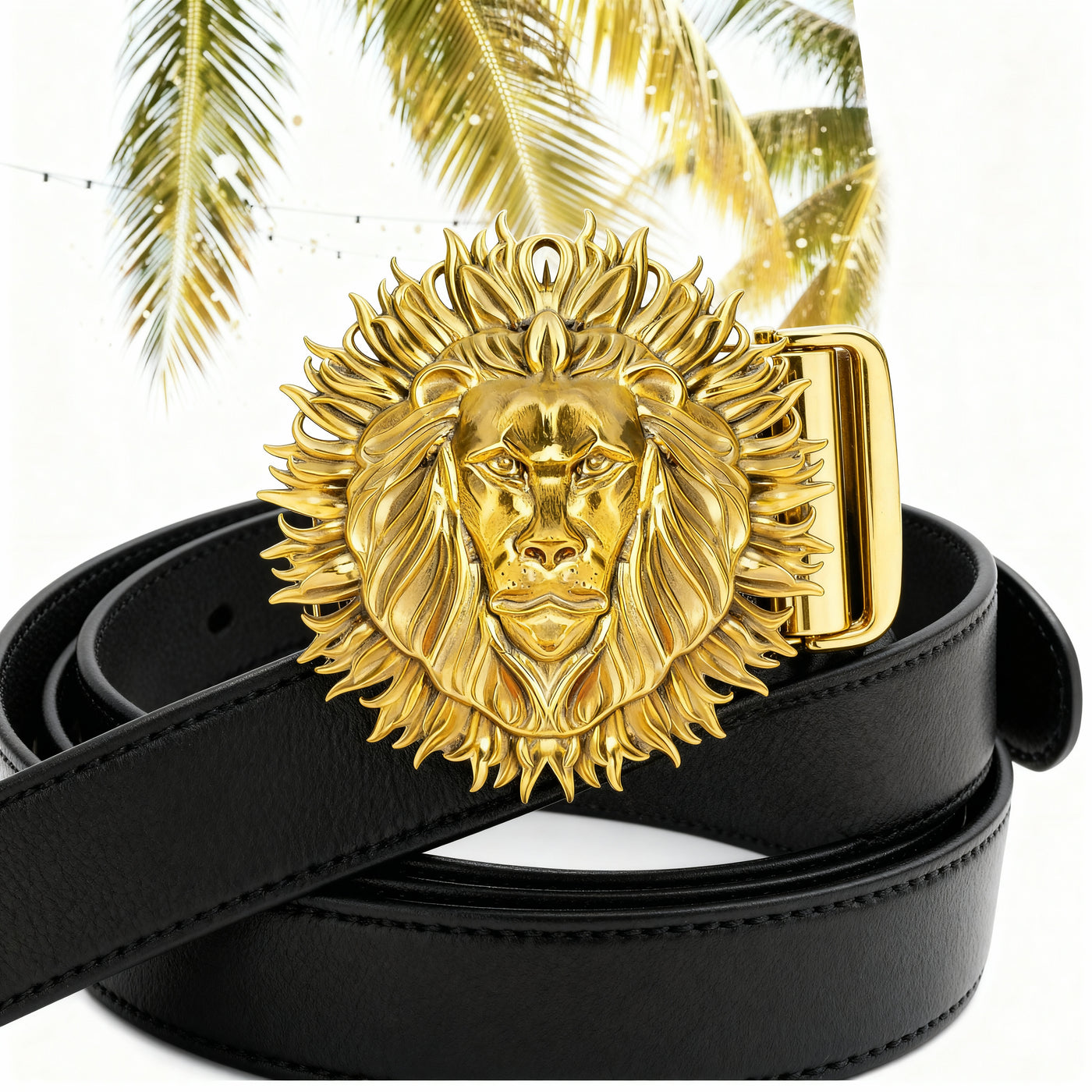 Goldkult Gürtelschnalle - The Lion - Gelbgold Poliert - Goldkult-Shop