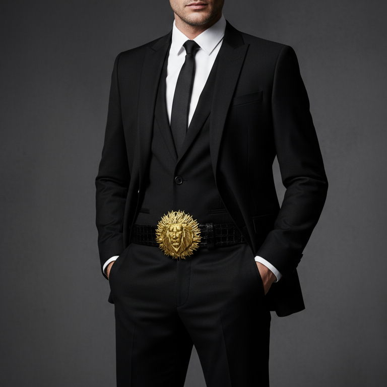 Goldkult Gürtelschnalle - The Lion - Gelbgold Poliert - Goldkult-Shop