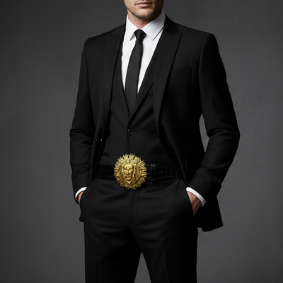 Goldkult Gürtelschnalle - The Lion - Gelbgold Poliert - Goldkult-Shop