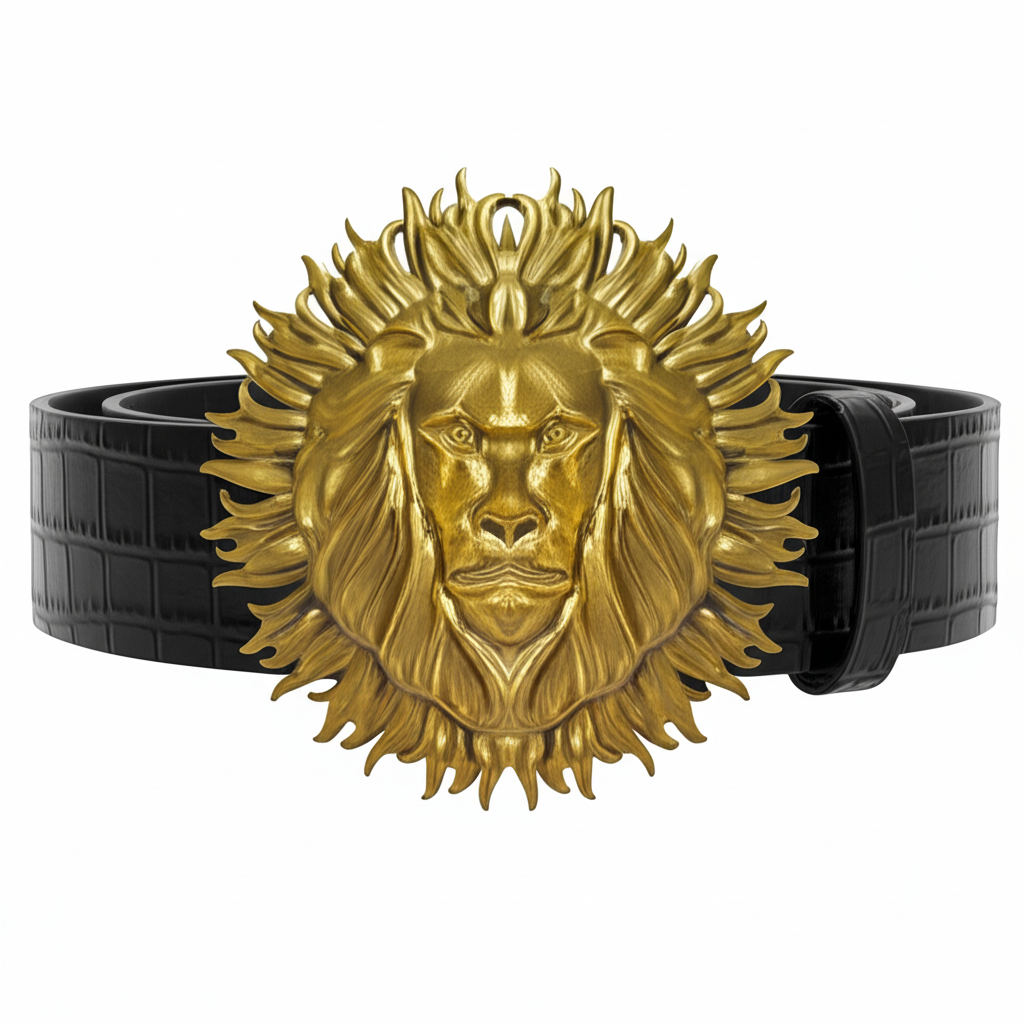 Goldkult Gürtelschnalle - The Lion - Gelbgold Poliert - Goldkult-Shop