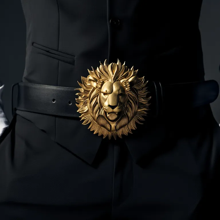 Goldkult Gürtelschnalle - The Lion - Gelbgold Poliert - Goldkult-Shop