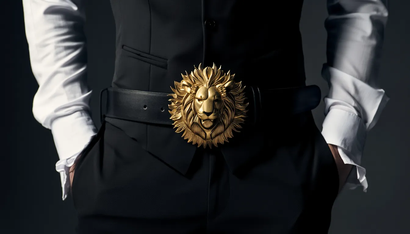 Goldkult Gürtelschnalle - The Lion - Gelbgold Poliert - Goldkult-Shop