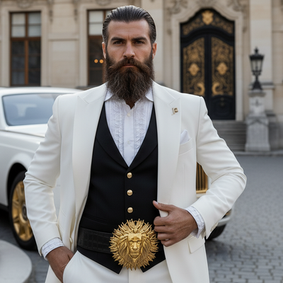 Goldkult Gürtelschnalle - The Lion - Gelbgold Poliert - Goldkult-Shop