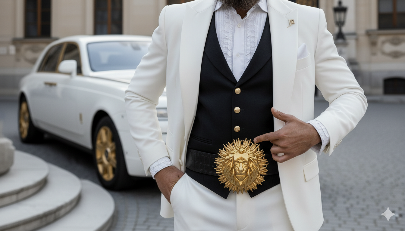 Goldkult Gürtelschnalle - The Lion - Gelbgold Poliert - Goldkult-Shop