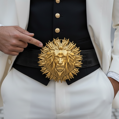 Goldkult Gürtelschnalle - The Lion - Gelbgold Poliert - Goldkult-Shop