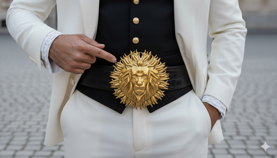 Goldkult Gürtelschnalle - The Lion - Gelbgold Poliert - Goldkult-Shop