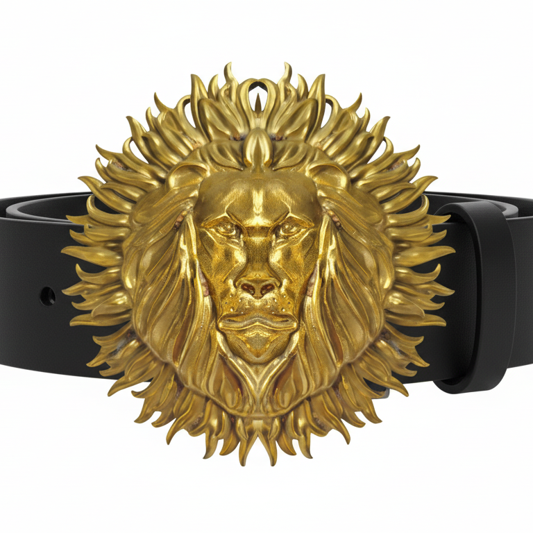 Goldkult Gürtelschnalle - The Lion - Gelbgold Poliert - Goldkult-Shop