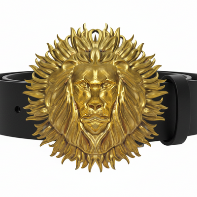 Goldkult Gürtelschnalle - The Lion - Gelbgold Poliert - Goldkult-Shop