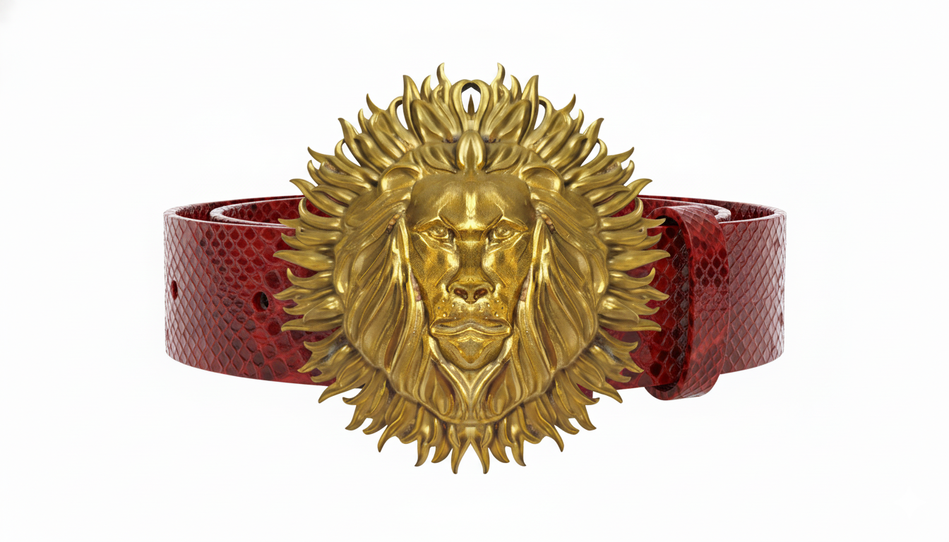 Goldkult Gürtelschnalle - The Lion - Gelbgold Poliert - Goldkult-Shop