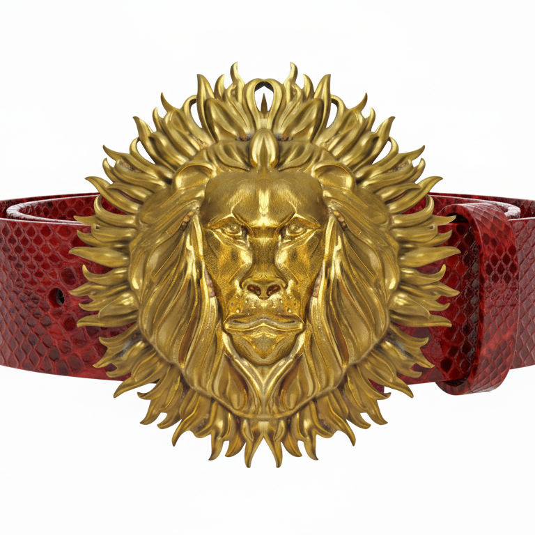 Goldkult Gürtelschnalle - The Lion - Gelbgold Poliert - Goldkult-Shop