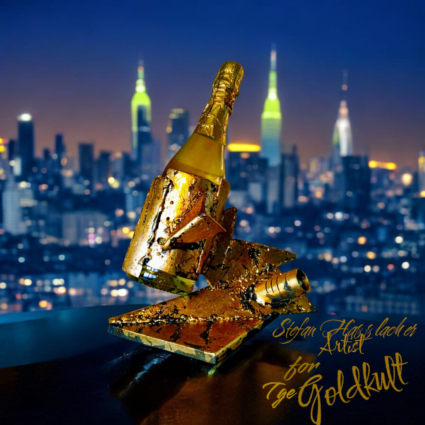 Goldsekt Flaschenhalter #10