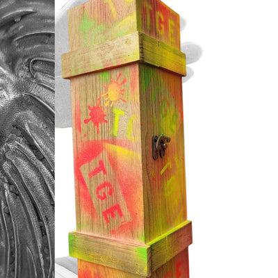 Goldkult Flaschen Holzkiste Pop Art - Goldkult-Shop